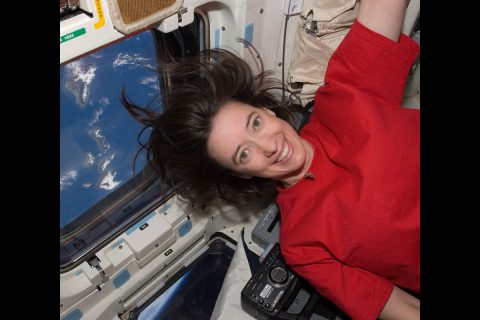 Megan McArthur, NASA astronaut who serves on the advisory board for American Girl’s new STEM-inspired character, says she always wants to encourage girls and boys to pursue their dreams, no matter how big. McArthur, seen here during a space shuttle mission, dreamed of being an astronaut since she was a teenager. (NASA)