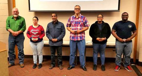 Hopkinsville Community College student SALUTE Veteran National Honor Society inductees: Pictured left to right: Ricky Shaw, Kristie Johnson, Roberto Garcia-Chavez, Roger Anderson, Gloria Poindexter and Malcolm Queen. (Not pictured: Miguel Pica, Chance Oliver and Terry Miller, Jr.)