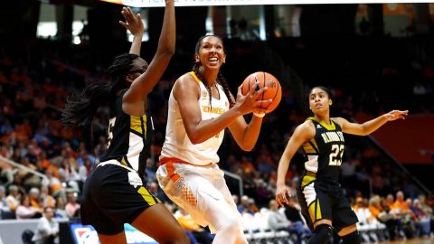 UT Lady Vols senior Mercedes Russell scored 22 points and had 6 rebounds in win over Alabama State Sunday. (Tennessee Athletics) UT Lady Vols senior Mercedes Russell scored 22 points and had 6 rebounds in win over Alabama State Sunday. (Tennessee Athletics)