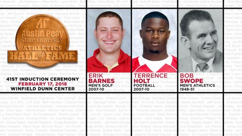 Terrence Holt, Erik Barnes, and Bob Swope to be inducted into APSU Athletics Hall of Fame