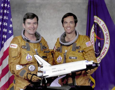 STS-1 crew Young, left, and Crippen. (NASA)