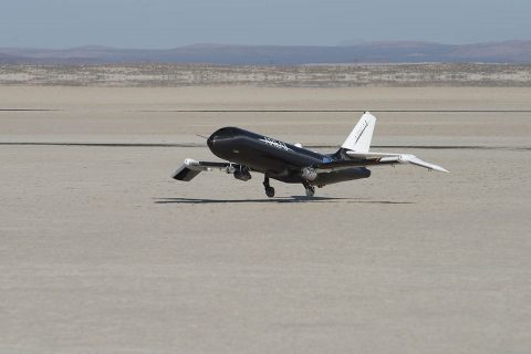 NASA used a remotely-controlled flight testbed called Prototype Technology-Evaluation Research Aircraft, or PTERA, to test the shape memory alloy. PTERA was designed and built by Area-I, and can be reconfigured to accommodate a wide variety of flight experiments. (NASA / Ken Ulbrich)