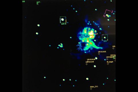 The Tarantula Nebula as seen on SOFIA’s visible light guide camera during observations from Christchurch, New Zealand. (NASA/SOFIA/Nicholas A. Veronico)