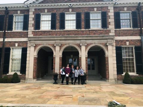 Northeast Students in front of the Tennessee Governor's Home.