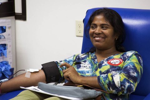 Donors of all blood types are urged to give now and help restock blood supply. (Amanda Romney, American Red Cross)