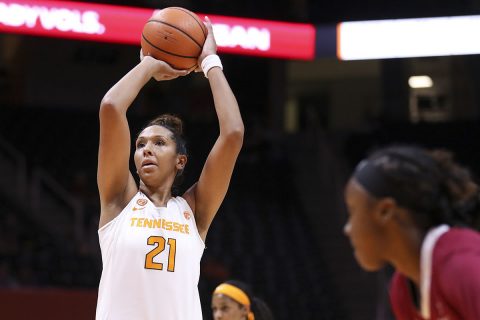 Tennessee Women's Basketball senior center Mercedes Russell scored a career-high 33 points in win over Vanderbilt Commodores Saturday at Thompson-Boling Arena. (Tennessee Athletics)