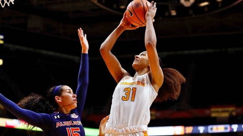 Tennessee Women's Basketball moved to 14-0 on the season with 70-59 victory over Auburn at Thompson-Boling Arena Thursday night. (Tennessee Athletics)