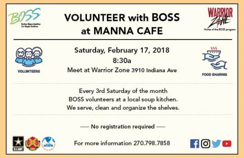 Volunteer with BOSS at Manna Café Volunteer with BOSS at Manna Café