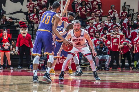 Austin Peay Men's Basketball loses to Tennessee Tech Golden Eagles Thursday night at the Dunn Center. (APSU Sports Information)