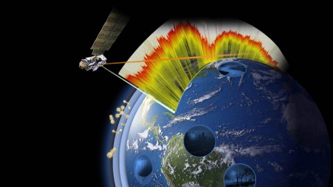 TES collected spectral "signatures," illustrated here, of ozone and other gases in the lower atmosphere. (NASA)