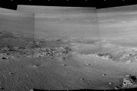 Textured rows on the ground in this portion of “Perseverance Valley” are under investigation by NASA’s Mars Exploration Rover Opportunity, which used its Navigation Camera to take the component images of this downhill-looking scene. The rover reaches its 5,000th Martian day, or sol, on Feb. 16, 2018. (NASA/JPL-Caltech)