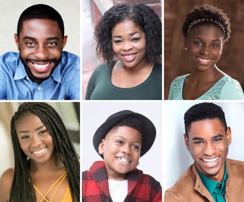 Clockwise from top left: Ricardo Blagrove, Dwan Hayes, DaNiesha Carr, Rakeem Lawrence, Jeremiah West and DaMya Gurley star in Lorraine Hansberry's award-winning classic "A Raisin in the Sun" at the Roxy Regional Theatre, February 9th - February 24th