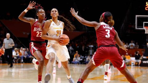 Tennessee Women's Basketball senior Jaime Nared scored 22 points and had 7 rebounds in loss to Alabama Thursday night. (Tennessee Athletics)