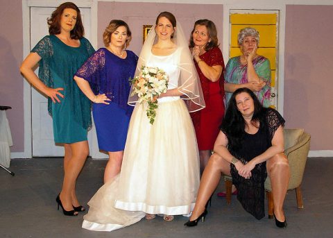 The cast of “Always a Bridesmaid”: (L to R) Amy Snider, Misty Rogers, Beth Kirby, Debbie Striclyn, Jan Dial and Shellene Kent.