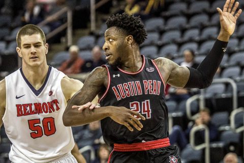 Austin Peay Men's Basketball loses to Belomont 94-79 in OVC Tournament semifinals Friday night. (APSU Sports Information)