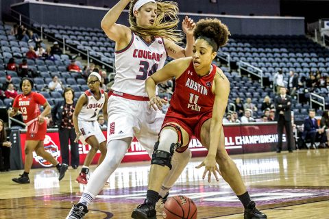 Austin Peay Women's Basketball falls in the first round of the OVC Tournament to SIU Edwardsville, 76-43. (APSU Sports Information)