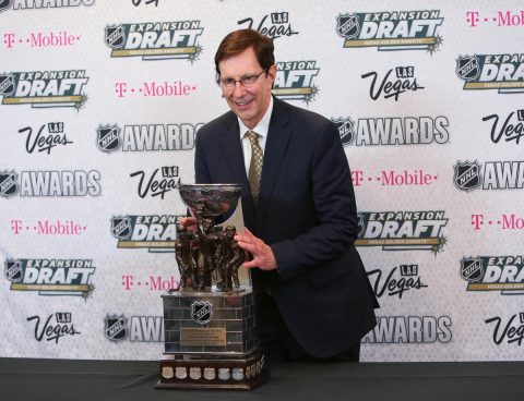  Nashville Predators general manager David Poile wins the general manager of the year award during the 2017 NHL Awards and Expansion Draft at T-Mobile Arena (Jerry Lai-USA TODAY Sports)