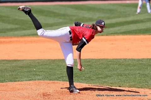 Austin Peay Baseball pitcher Brandon Vial holds UT Martin scoreless for six inning as the Governors defeat the Skyhawks 10-4 at Raymond C. Hand Park, Sunday afternoon. 