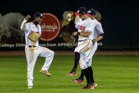 Austin Peay Baseball out hits Morehead State 19 to 15 for 15-9 win at Allen Field Saturday night. (APSU Sports Information)