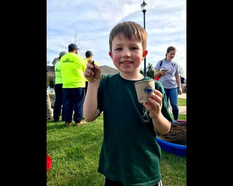 One resident was excited to show off his worm from the worm dig.