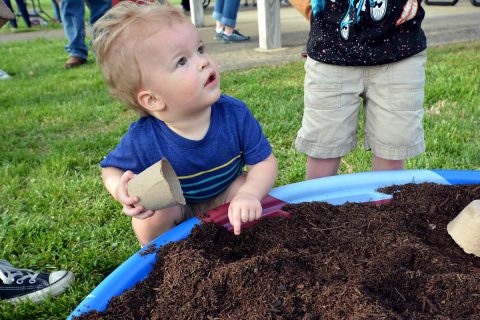 Residents of all ages had a blast digging for worms.