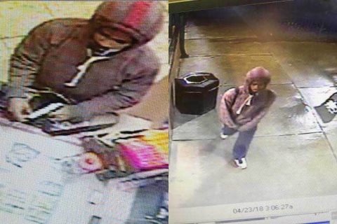 Clarksville Police are trying to identify the person in these photos for the Monday robbery of Speedy Cafe.