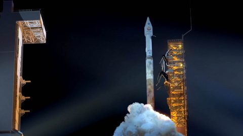 An artist's rendering of a rocket launching with the InSight spacecraft later this May. (NASA/JPL-Caltech) An artist's rendering of a rocket launching with the InSight spacecraft later this May. (NASA/JPL-Caltech)