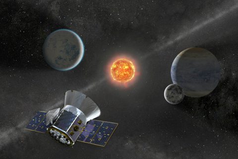 NASA’s Transiting Exoplanet Survey Satellite (TESS) is set to launch on a SpaceX Falcon 9 rocket from Space Launch Complex 40 at Cape Canaveral Air Force Station in Florida no earlier than April 16, 2018. Once in orbit, TESS will spend about two years surveying 200,000 of the brightest stars near the sun to search for planets outside our solar system. (NASA)