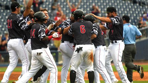 Nashville Sounds' Steve Lombardozzi Provides Game-Winner to beat Oklahoma City Dodgers. (Nashville Sounds)