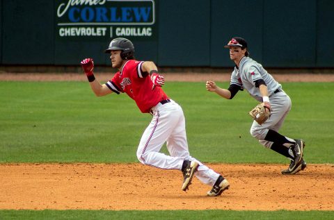 Austin Peay Baseball second baseman Garrett Giovannelli goes 4 for 5 in loss to Jacksonville State, Wednesday. (APSU Sports Information)