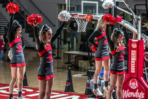 Austin Peay Cheerleading Team to hold tryouts May 4th-6th at the Red Barn. (APSU Sports Information)