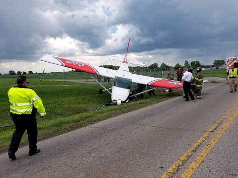 According to Clarksville Police, an Aircraft landed at Clarksville Regional Airport Sunday afternoon and then crashed through the perimeter fence.