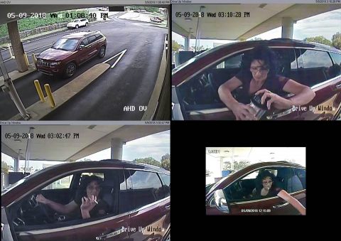 Clarksville Police are looking for the person in these photos in connection to two vehicle burglaries and fraud.