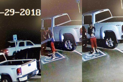 Clarksville Police are trying to identify suspects in theft of a tailgate. Clarksville Police are trying to identify suspects in theft of a tailgate.