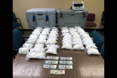 54 pounds of crystal meth and $7000 in cash was seized on Wednesday in the North Clarksville area.