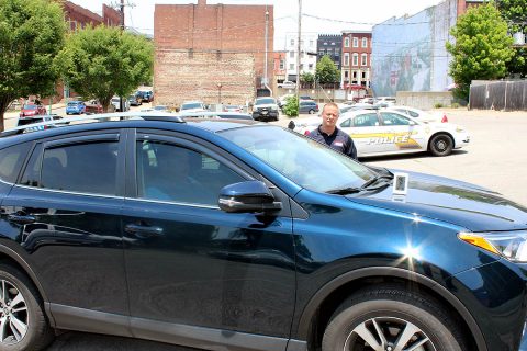 Sergeant James Derico volunteered to demonstrate Hot Car Dangers.