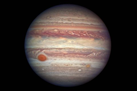 This photo of Jupiter, taken by NASA’s Hubble Space Telescope, was snapped when the planet was comparatively close to Earth, at a distance of 415 million miles. (NASA, ESA, and A. Simon (NASA Goddard))
