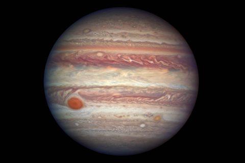 This photo of Jupiter, taken by NASA’s Hubble Space Telescope, was snapped when the planet was comparatively close to Earth, at a distance of 415 million miles. (NASA, ESA, and A. Simon (NASA Goddard)) This photo of Jupiter, taken by NASA’s Hubble Space Telescope, was snapped when the planet was comparatively close to Earth, at a distance of 415 million miles. (NASA, ESA, and A. Simon (NASA Goddard))