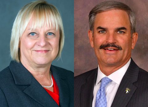 Clarksville's (L) Carol Clark and (R) Charlie Koon are on the Leadership Middle Tennessee Board of Directors.