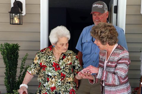 Clarksville Mayor Kim McMillan presents Mildred Johnson with a set of keys to her new home on June 29th. Johnson’s home was originally a rehab project under the City’s Housing Rehabilitation Program, but turned into a complete rebuild after extensive repairs were identified.