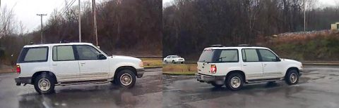 Montgomery County Sheriff’s Office asks public's assistance in finding a stolen 1995 white Ford Explorer.