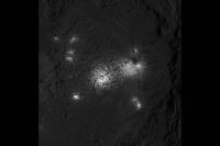 This close-up image of the Vinalia Faculae in Occator Crater was obtained by NASA’s Dawn spacecraft in its second extended mission, from an altitude as low as 21 miles (34 kilometers). (NASA/JPL-Caltech/UCLA/MPS/DLR/IDA)