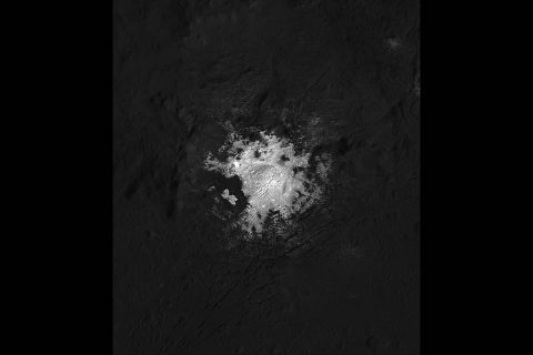 This mosaic of Cerealia Facula in Occator Crater is based on images obtained by NASA's Dawn spacecraft in its second extended mission, from an altitude as low as about 21 miles (34 kilometers). (NASA/JPL-Caltech/UCLA/MPS/DLR/IDA)