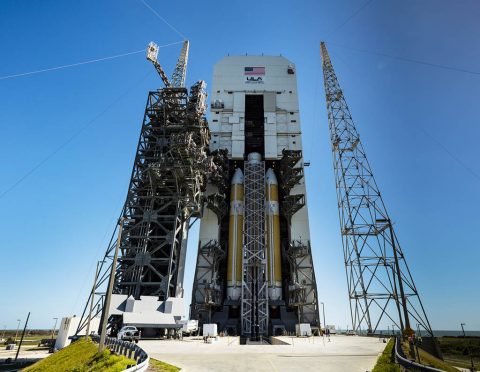 Parker Solar Probe will launch on a United Launch Alliance Delta IV Heavy from Cape Canaveral Air Force Station in Florida. The mission requires such a powerful launch vehicle – despite the spacecraft's relatively small size – because of the energy needed to achieve Parker Solar Probe's Sun-grazing orbit. (NASA/Johns Hopkins APL/Ed Whitman)