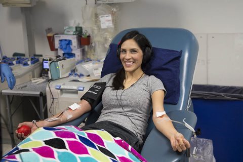 Sara Hernandez has been giving platelets since she was 18 years old. (Amanda Romney/American Red Cross) Sara Hernandez has been giving platelets since she was 18 years old. (Amanda Romney/American Red Cross)
