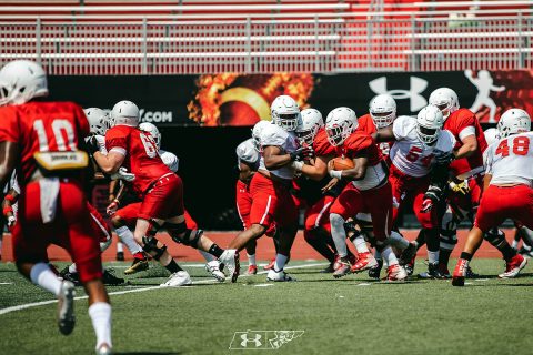 Austin Peay Football held their first fall camp scrimmage at Fortera Stadium, Saturday morning. (APSU Sports Information)