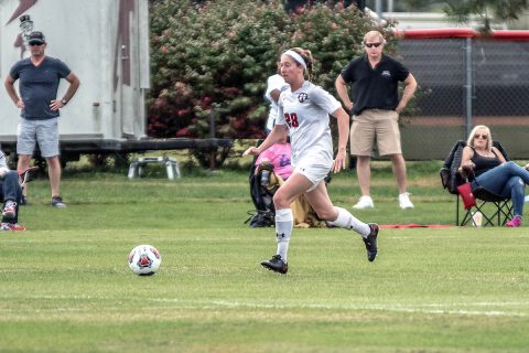 Austin Peay Women's Soccer power their way to 4-0 win over Alabama A&M Friday at Morgan Brothers Soccer Field. (APSU Sports Information)