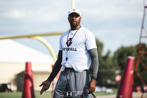 Austin Peay State University Football wide receivers coach Todd Pinkston. (APUS Sports Information)