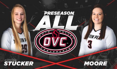 Austin Peay Volleyball's Kristen Stucker and Brooke Moore named to 2018 Preseason All-OVC Team. (APSU Sports Information)