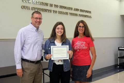 Clarksville High School's Taylor Albertia was recognized as the Jr. Civitan Dance-A-Thon top fundraiser.